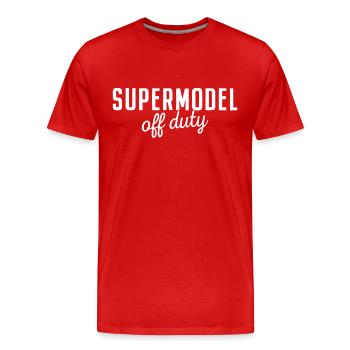 Supermodel In Zivil Top Model Off Duty JGA Kostüm - Männer Premium Bio T-Shirt - Rot - Vorne - Damien (186cm)