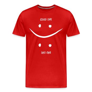 Guter oder Schlechter Tag - Männer Premium Bio T-Shirt - Rot - Vorne - Damien (186cm)