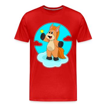 Nuages de cheval - T-shirt bio Premium Homme - rouge - Devant - Damien (186cm)