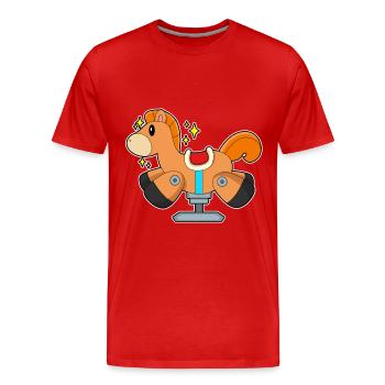 Süßes Schaukelpferd - Männer Premium Bio T-Shirt - Rot - Vorne - Damien (186cm)