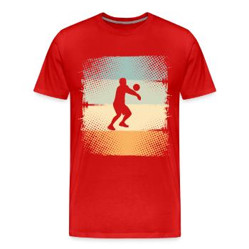 Volley-ball - T-shirt bio Premium Homme - rouge - Devant - Damien (186cm)