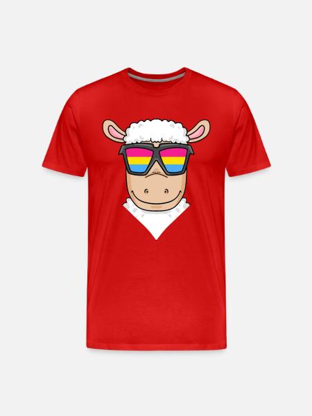 Pansexual Sheep Gift - Men's Premium Organic T-Shirt - red