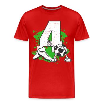 Footballeur et quatre ans - T-shirt bio Premium Homme - rouge - Devant - Damien (186cm)