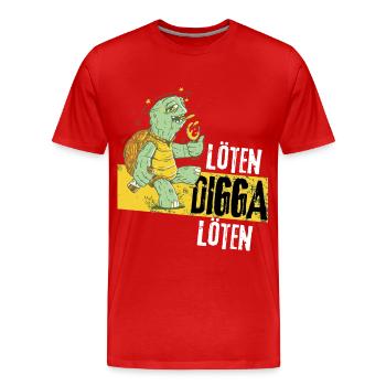 Löten Digga löten Biertrinker auf Sauftour - Männer Premium Bio T-Shirt - Rot - Vorne - Damien (186cm)