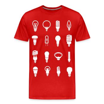 Types d’ampoules - T-shirt bio Premium Homme - rouge - Devant - Damien (186cm)