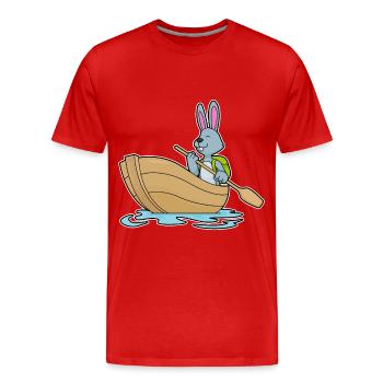 Hase kleines Boot - Männer Premium Bio T-Shirt - Rot - Vorne - Damien (186cm)