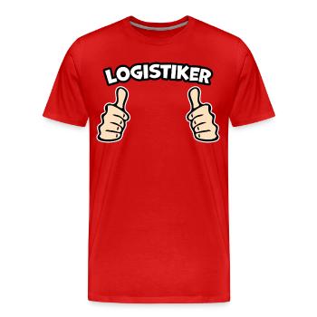 Logistiker Logostik Lager - Männer Premium Bio T-Shirt - Rot - Vorne - Damien (186cm)