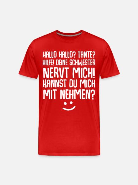 Tante Nichte Neffe - Männer Premium Bio T-Shirt - Rot