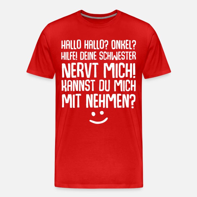 Onkel Nichte Neffe - Männer Premium Bio T-Shirt - Rot