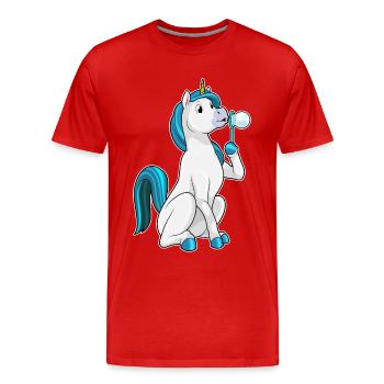 Unicorn Soap Bubbles - Men's Premium Organic T-Shirt - red - Front - Damien (186cm)