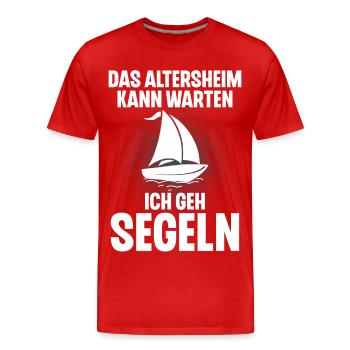 Segeln Segler Segelboot Rentner - Männer Premium Bio T-Shirt - Rot - Vorne - Damien (186cm)