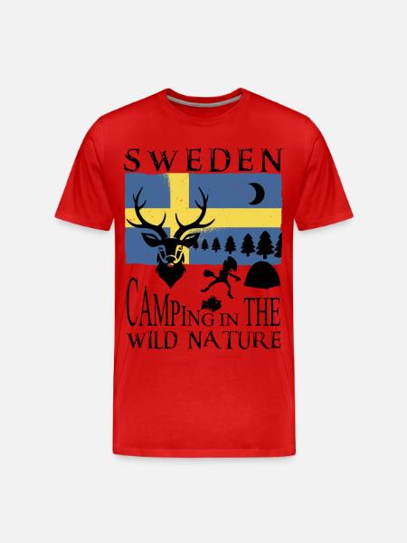 Camping in Sweden - Men's Premium Organic T-Shirt - red