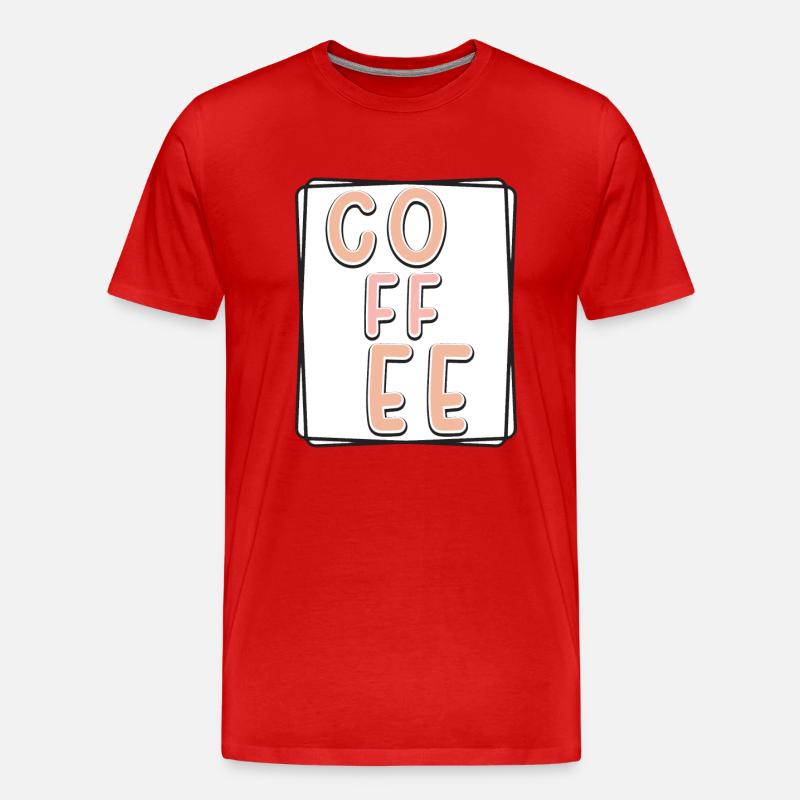 Kaffee Typo Panel - Männer Premium Bio T-Shirt - Rot