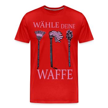 Lustige Besen - Männer Premium Bio T-Shirt - Rot - Vorne - Damien (186cm)