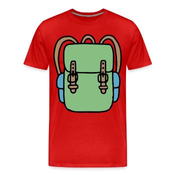 Rucksack in grün - Männer Premium Bio T-Shirt - Rot - Vorne - Damien (186cm)