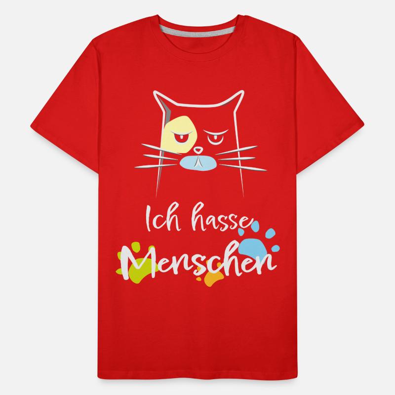 Ich hasse Menschen! Katze, Miesepeter Männer Premium Bio T-Shirt