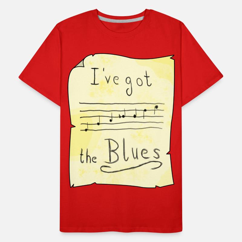 Blues Tonleiter in E auf Papier - hell Männer Premium Bio T-Shirt