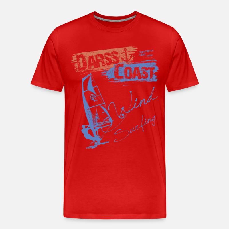 DarssCoast WINDSURFING - SURFER WINDSURFER - Männer Premium Bio T-Shirt - Rot