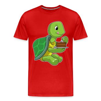 Turtle Cake - Men's Premium Organic T-Shirt - red - Front - Damien (186cm)