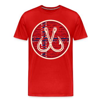 Norvège Pêche Pêcheur Excursion de pêche - T-shirt bio Premium Homme - rouge - Devant - Damien (186cm)
