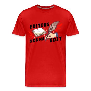 Autor Schreiben Schriftsteller Literatur - Männer Premium Bio T-Shirt - Rot - Vorne - Damien (186cm)