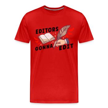Autor Schreiben Schriftsteller Literatur - Männer Premium Bio T-Shirt - Rot - Vorne - Damien (186cm)