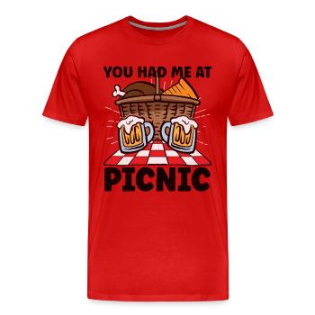 Picnic Lover Pique-Panier de nourriture Date de pique- - T-shirt bio Premium Homme - rouge - Devant - Damien (186cm)
