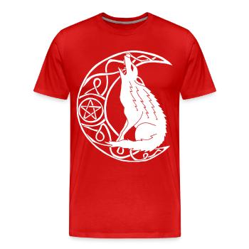 Hurlement du loup blanc - T-shirt bio Premium Homme - rouge - Devant - Damien (186cm)