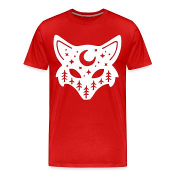 Weißes Fuchs-Totem der Natur - Männer Premium Bio T-Shirt - Rot - Vorne - Damien (186cm)