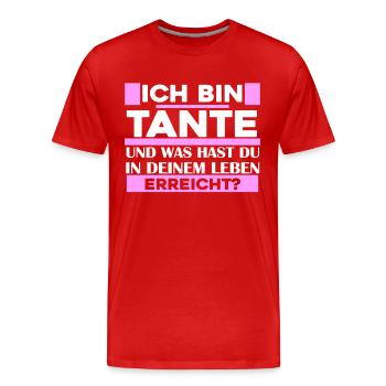 Ich bin Tante - Männer Premium Bio T-Shirt - Rot - Vorne - Damien (186cm)