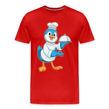 Cuisine d’oiseaux Cuisine de cloches Cuisine - T-shirt bio Premium Homme - rouge - Devant - Damien (186cm)