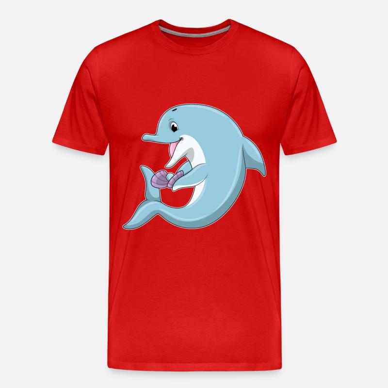 Delfin Perle - Männer Premium Bio T-Shirt - Rot