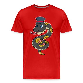 Snake Cylinder - Men's Premium Organic T-Shirt - red - Front - Damien (186cm)