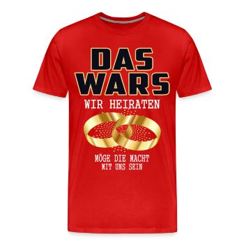 Das war´s wir Heiraten - Männer Premium Bio T-Shirt - Rot - Vorne - Damien (186cm)