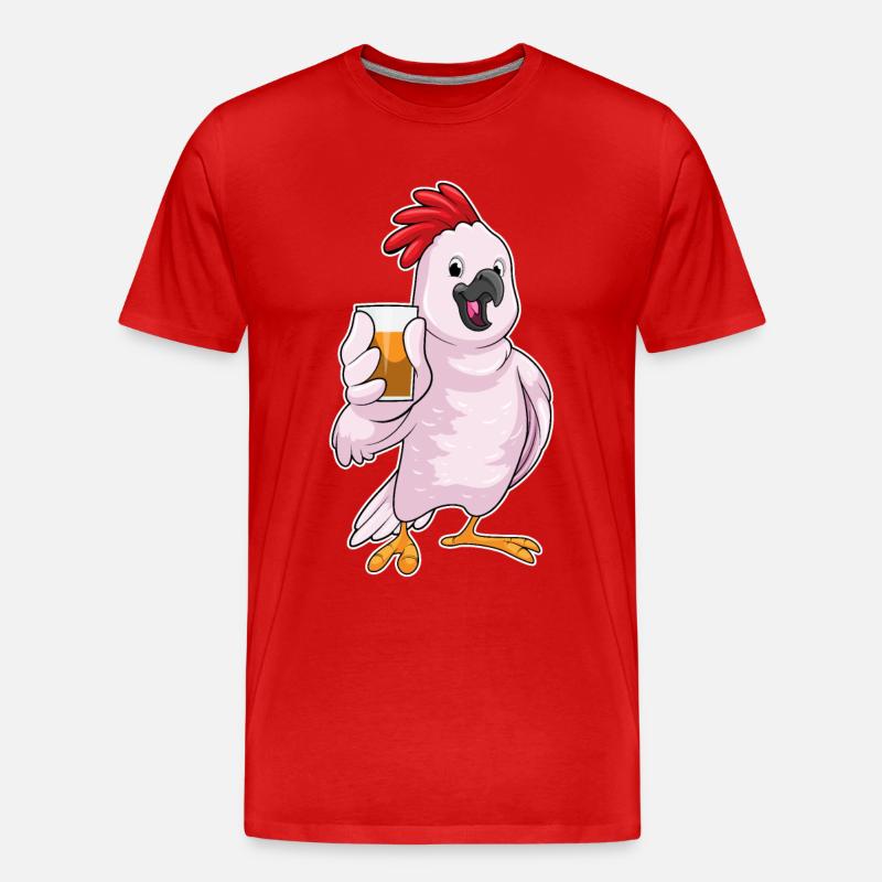 Papagei mit Saft - Männer Premium Bio T-Shirt - Rot