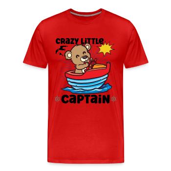 Voilier Voilier Bateau Kid Enfant Yacht Bateau - T-shirt bio Premium Homme - rouge - Devant - Damien (186cm)