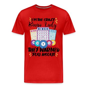 Bingo Card Game Grandma Bingo Player Bingo Cards - Männer Premium Bio T-Shirt - Rot - Vorne - Damien (186cm)