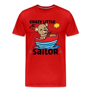 Voilier Voilier Bateau Kid Enfant Yacht Bateau - T-shirt bio Premium Homme - rouge - Devant - Damien (186cm)