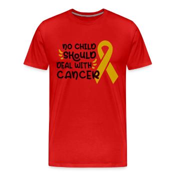 Childhood Cancer Awareness Month Mom Mother Gift - Men's Premium Organic T-Shirt - red - Front - Damien (186cm)
