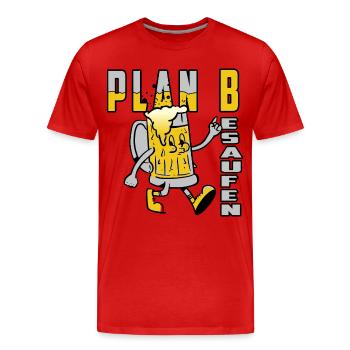Plan B Besaufen - T-shirt bio Premium Homme - rouge - Devant - Damien (186cm)