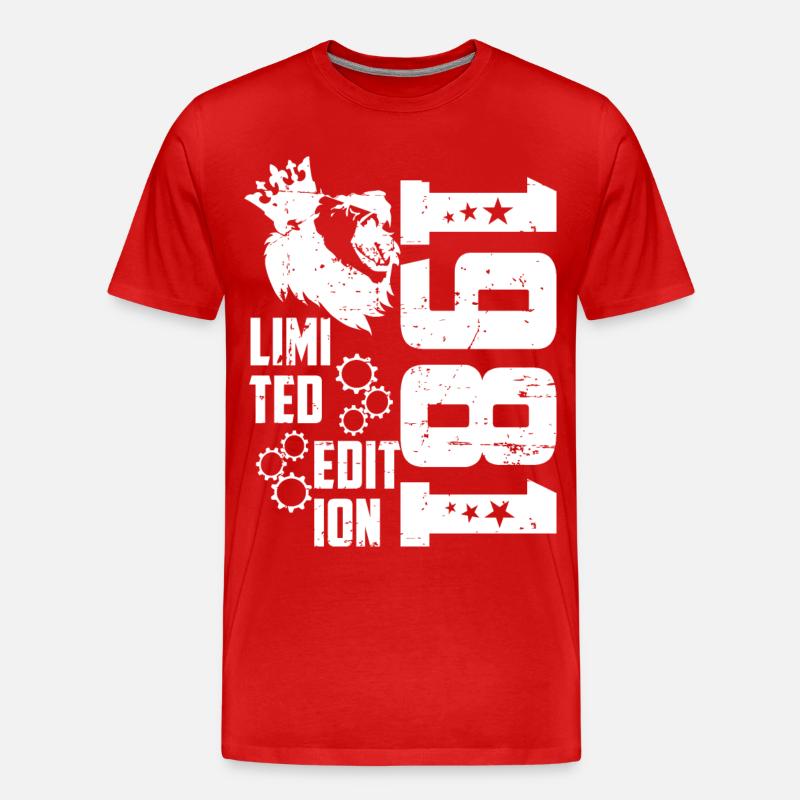 1981 Geboren Limited Edition - Männer Premium Bio T-Shirt - Rot