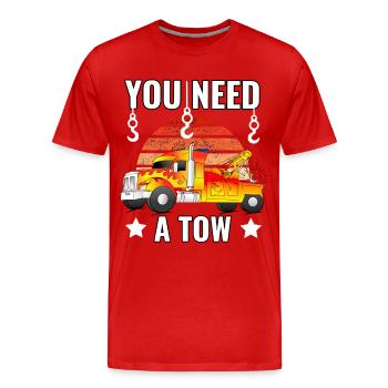 Conducteur de dépanneuse - T-shirt bio Premium Homme - rouge - Devant - Damien (186cm)