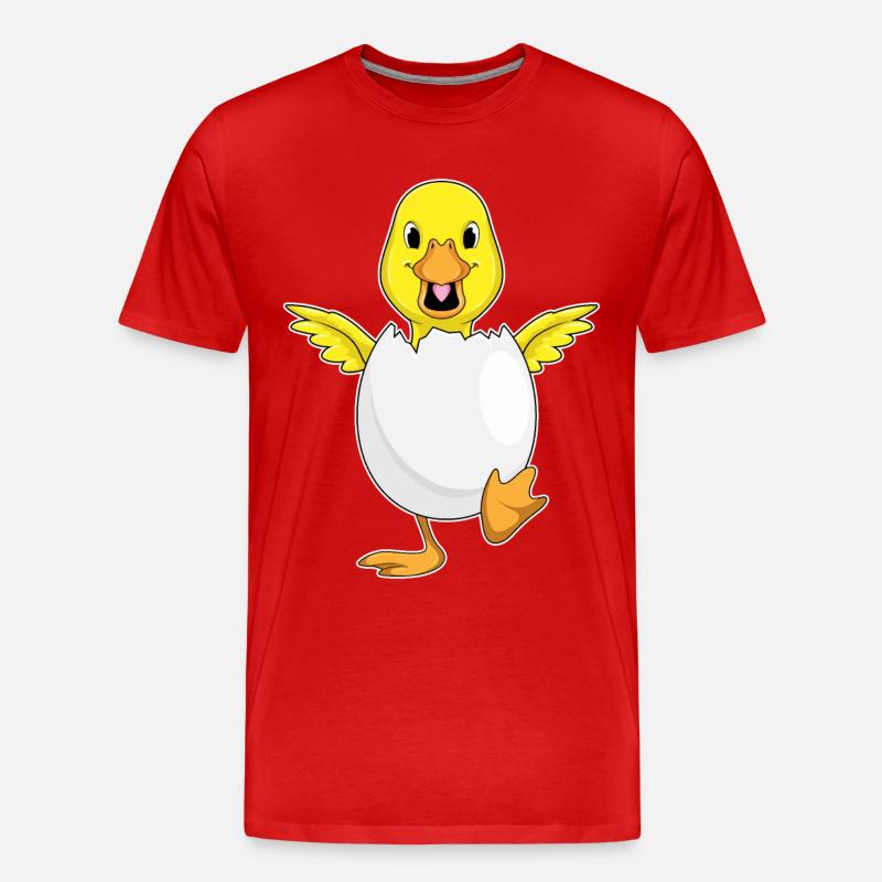 Duck Eggshell - Men's Premium Organic T-Shirt - red