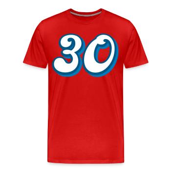 30 years birthday Congratulations - Men's Premium Organic T-Shirt - red - Front - Damien (186cm)