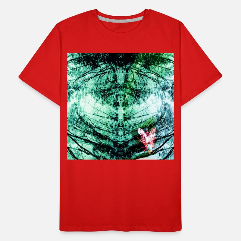 Reflet de la forêt Sarcelle Papillon T-shirt bio Premium Homme