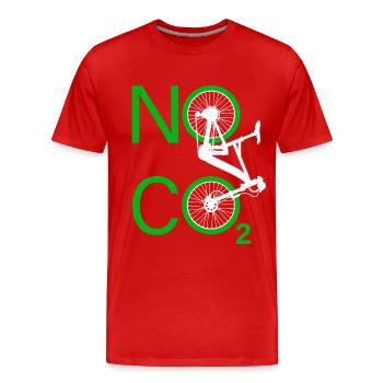Pas de CO2 Vélo Changement climatique VTT VTT E-Bike - T-shirt bio Premium Homme - rouge - Devant - Damien (186cm)