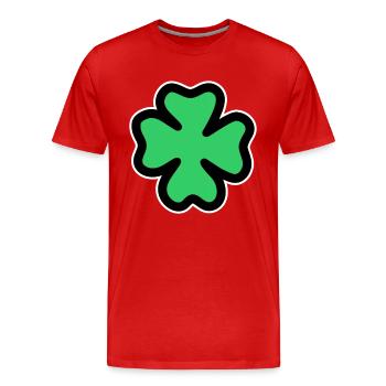 trèfle à quatre feuilles - T-shirt bio Premium Homme - rouge - Devant - Damien (186cm)