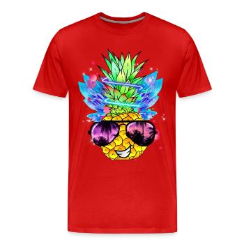 Ananas Kunst - Männer Premium Bio T-Shirt - Rot - Vorne - Damien (186cm)