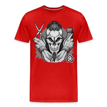 Hairdresser, Barber, Haircut, Master Hairdresser - Men's Premium Organic T-Shirt - red - Front - Damien (186cm)