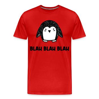 Pingouin disant oiseau animal froid Antarctique - T-shirt bio Premium Homme - rouge - Devant - Damien (186cm)